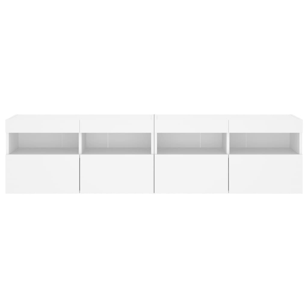 TV Wall Cabinets with LED Lights 2 pcs White 80x30x40 cm Price