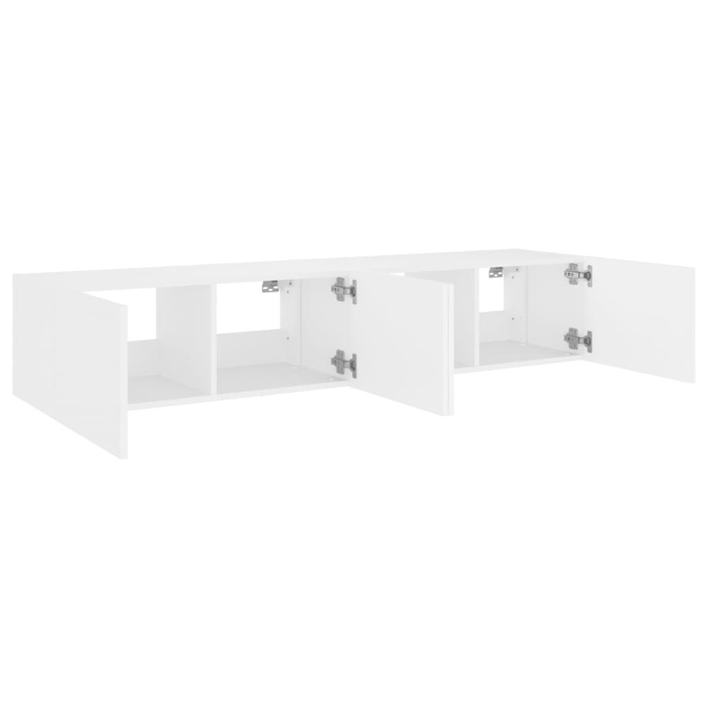 TV Wall Cabinets with LED Lights 2 pcs White 80x35x31 cm Price