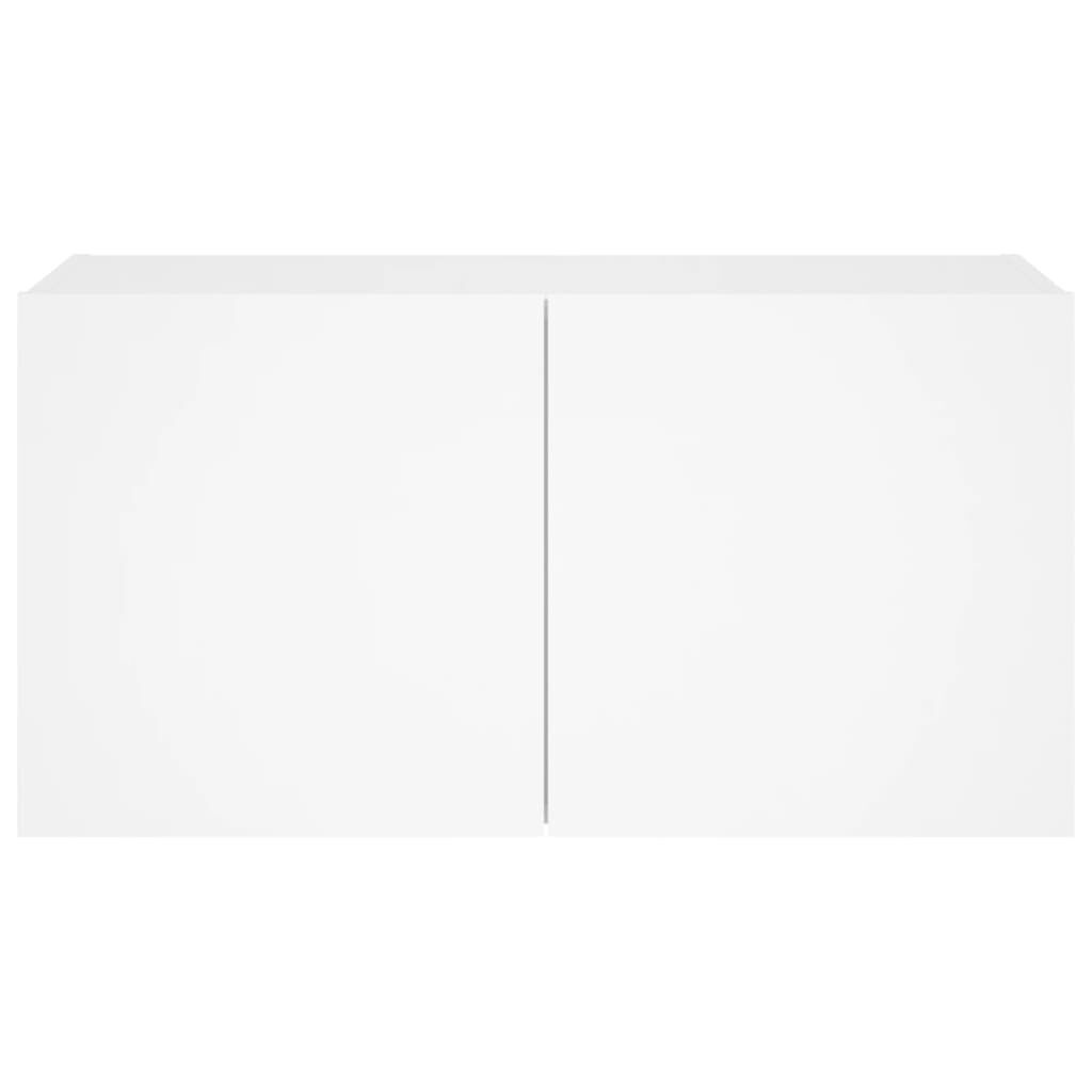 TV Wall Cabinet with LED Lights White 80x35x41 cm Price