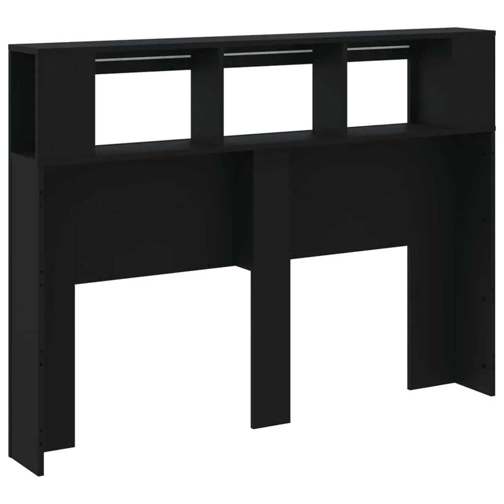 LED Headboard Black 140 cm Engineered Wood Price