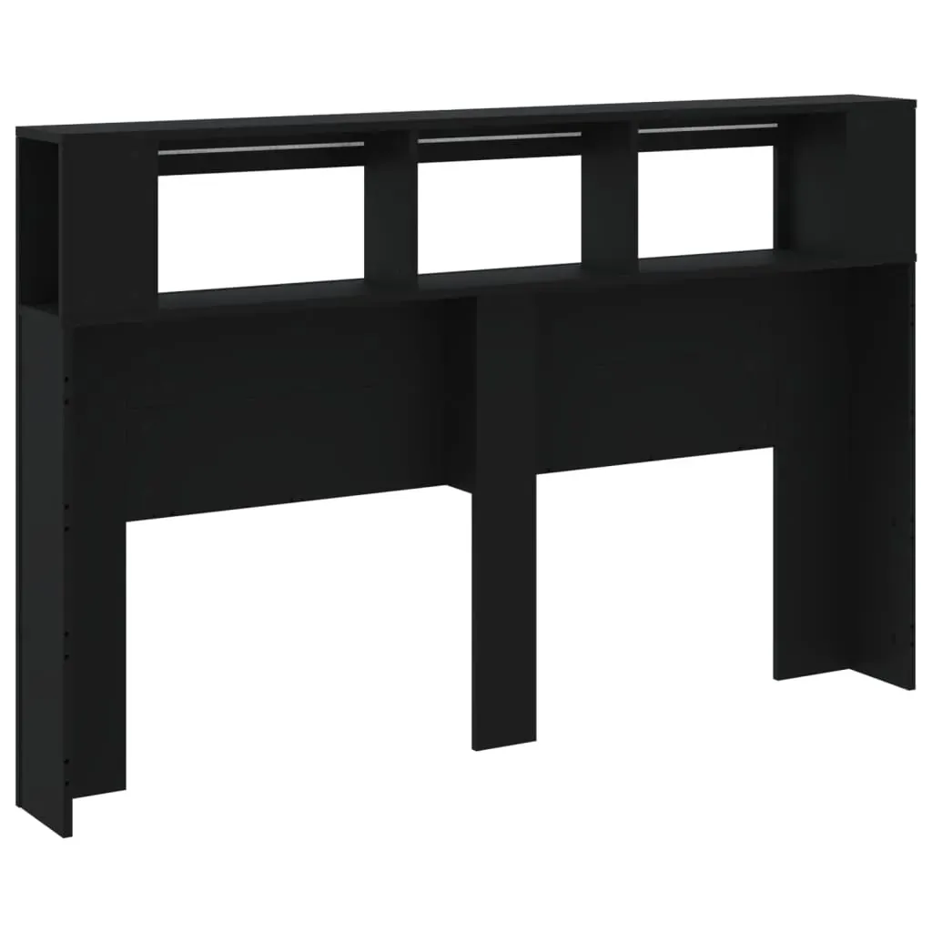 LED Headboard Black 160 cm Engineered Wood Price
