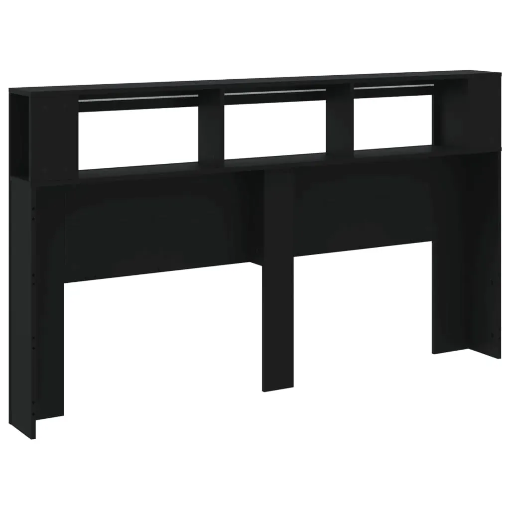 LED Headboard Black 180x18.5x103.5 cm Engineered Wood Price