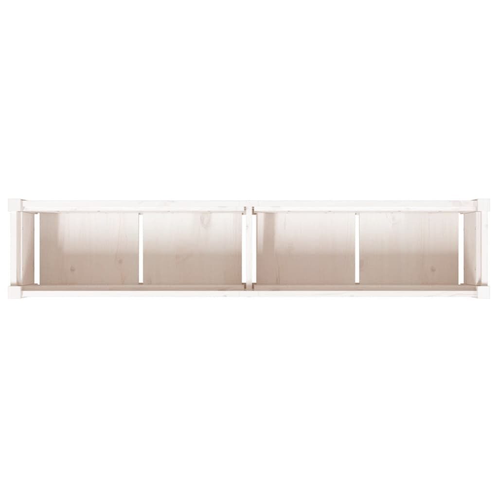Garden Planter White 150x31x31 cm Solid Wood Pine Price