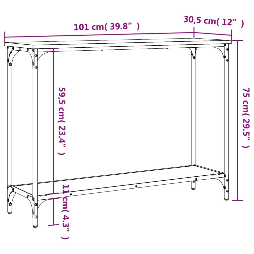 Console Table Black 101x30.5x75 cm Engineered Wood Price