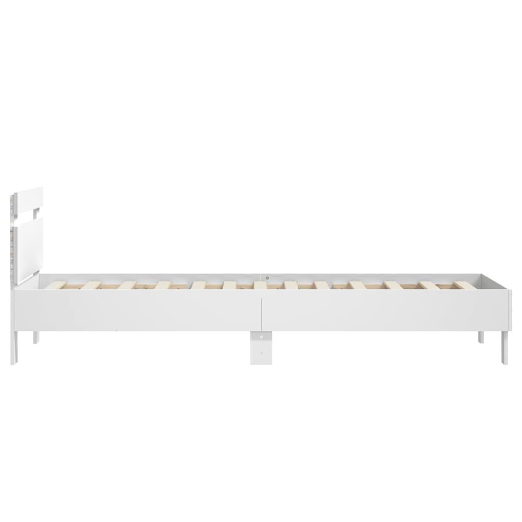 Bed Frame without Mattress with LED Lights White 90x190 cm Price