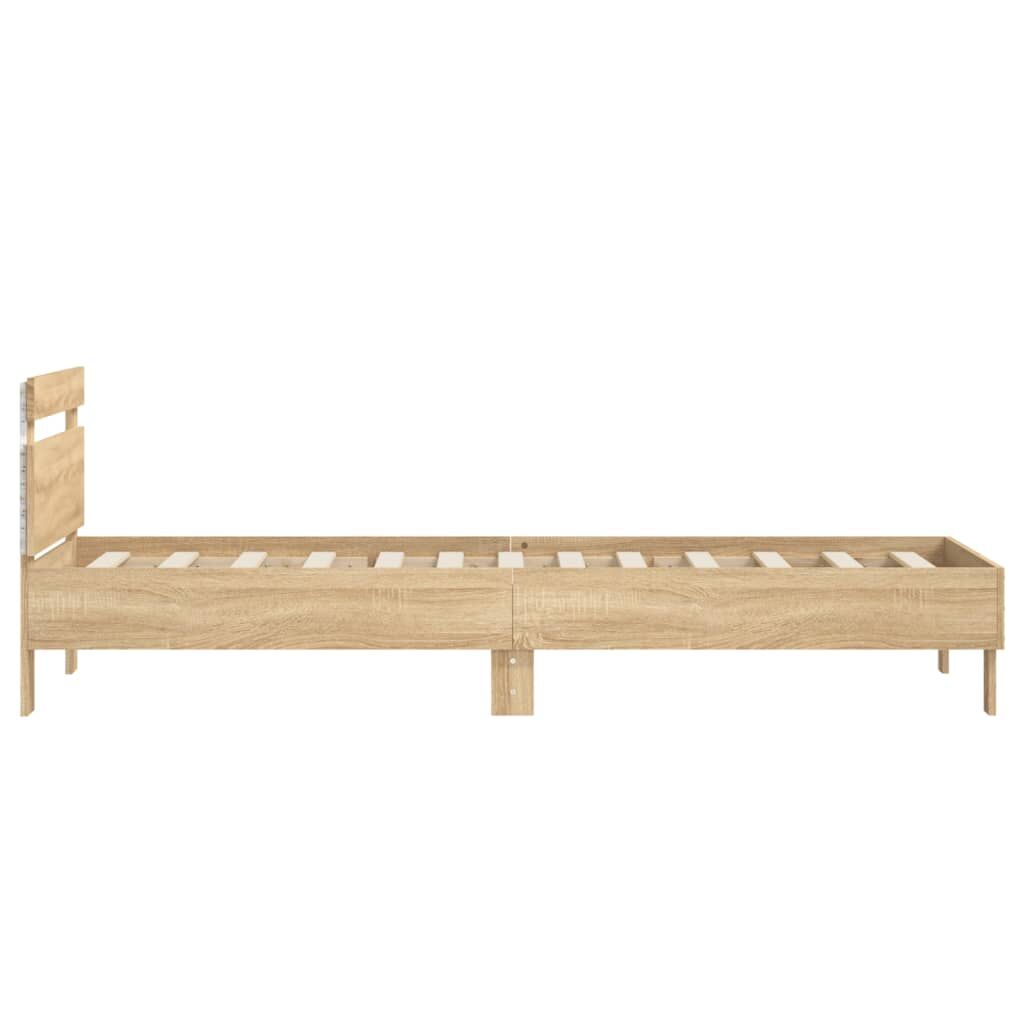 Bed Frame without Mattress with LED Lights Sonoma Oak 90x190 cm Price