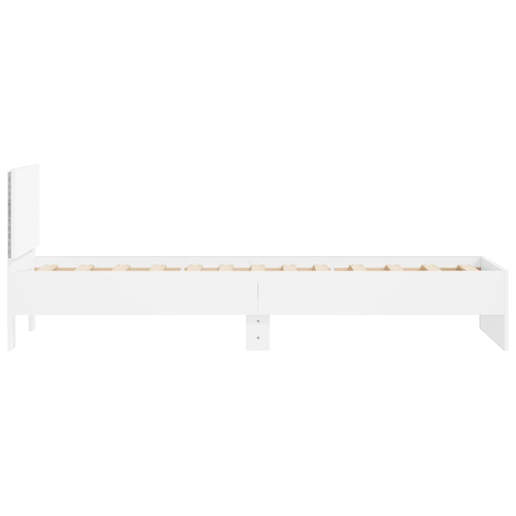 Bed Frame without Mattress with LED Lights White 90x190 cm Price