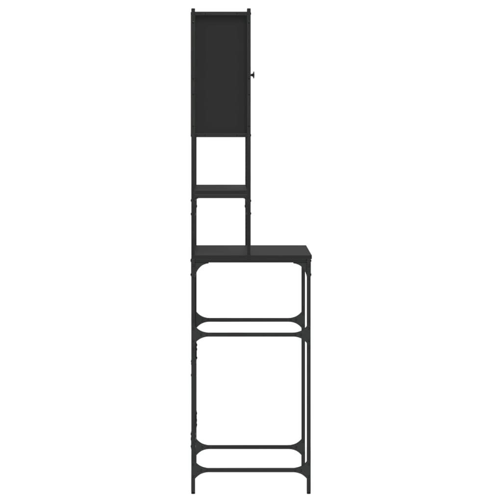 Washing Machine Cabinet Black 68x48.5x194 cm Engineered Wood Price