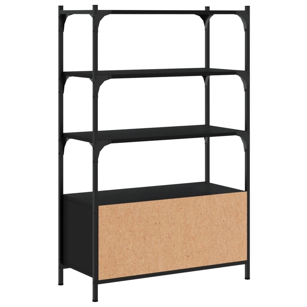 Bookcase 3-Tier Black 70x30x109.5 cm Engineered Wood Price