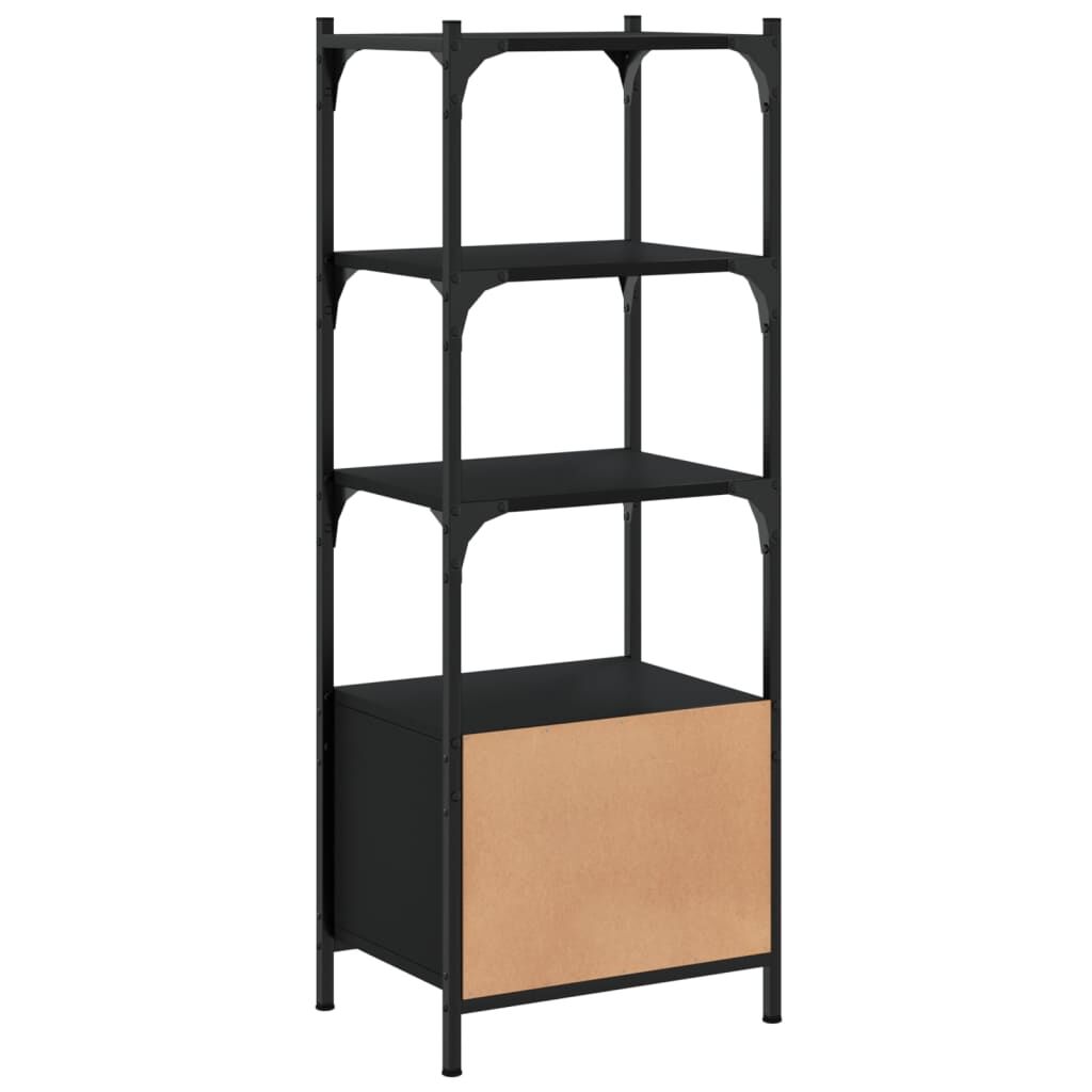 Bookcase 3-Tier Black 41x30x109.5 cm Engineered Wood Price