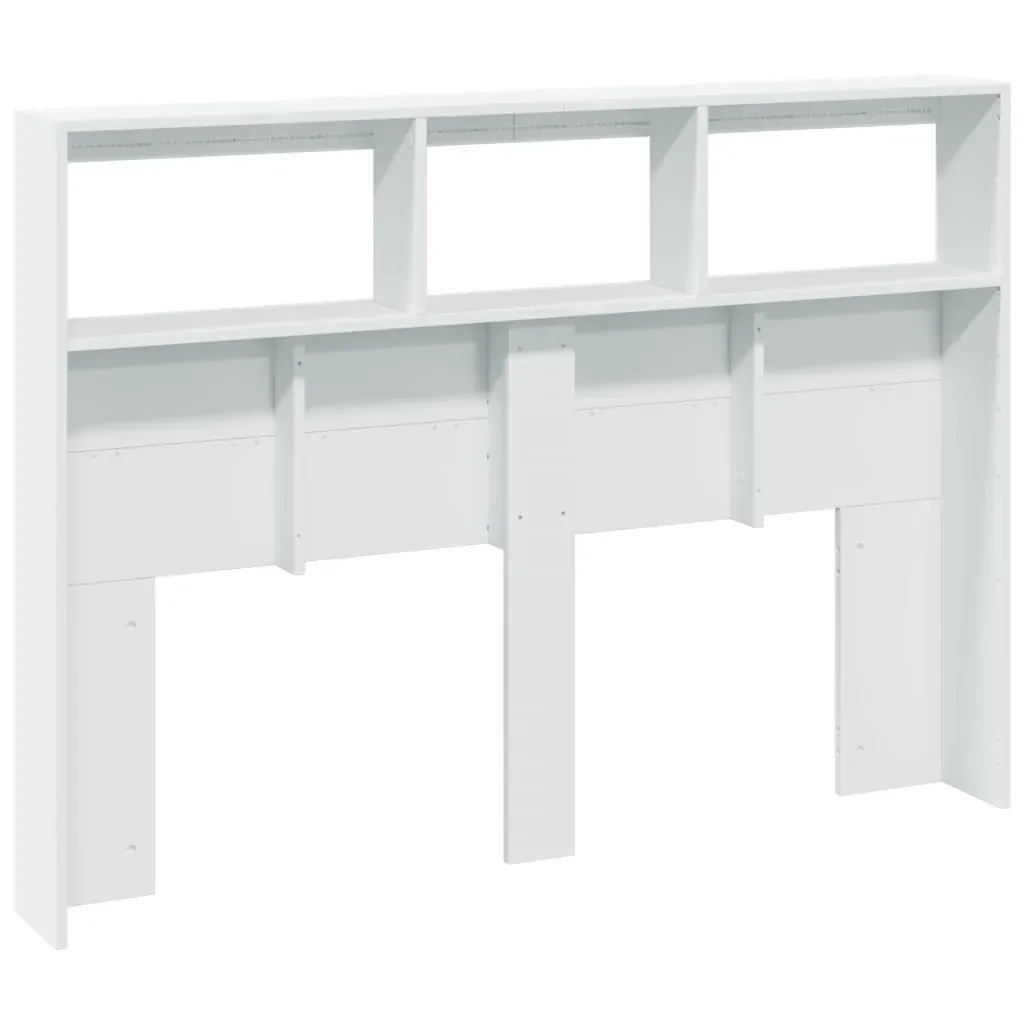 Headboard Cabinet with LED White 140 cm Price