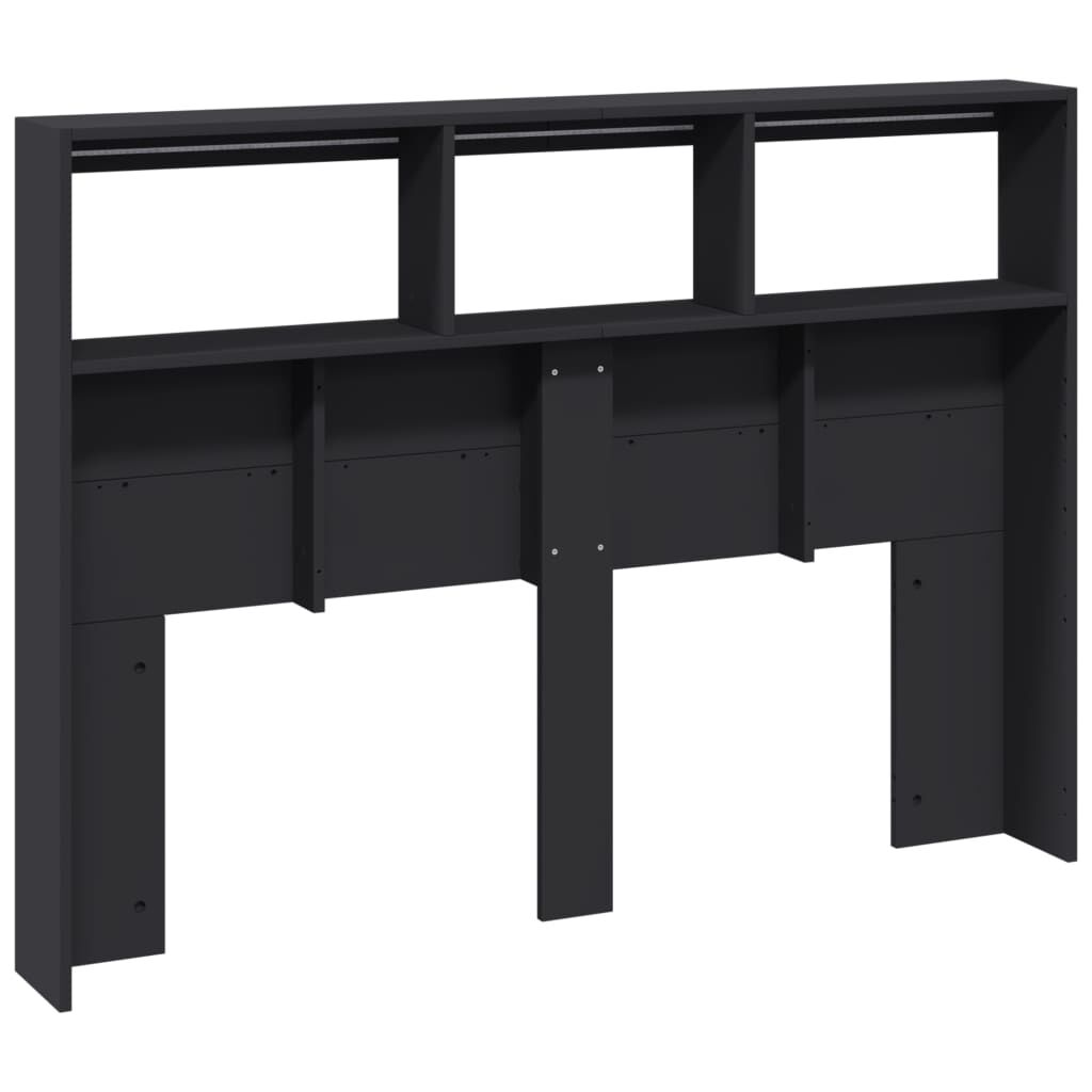Headboard Cabinet with LED Black 140 cm Price