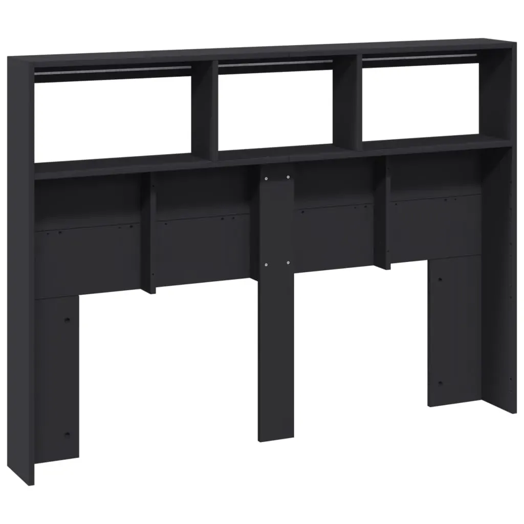 Headboard Cabinet with LED Black 140 cm Price