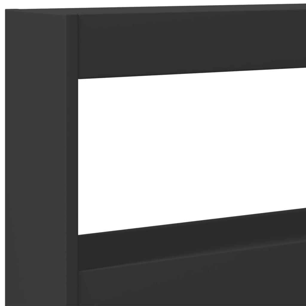 Headboard Cabinet with LED Black 160x17x102 cm Price