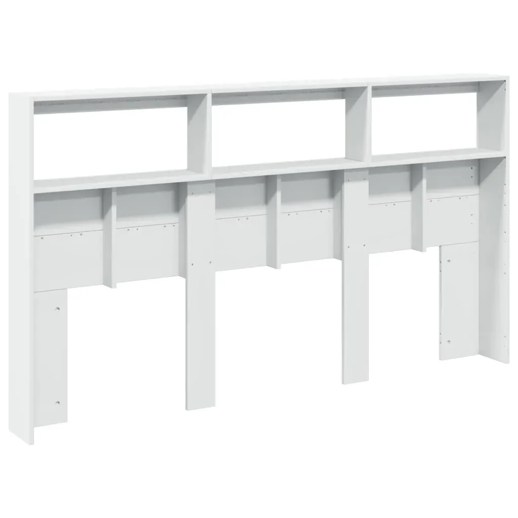 Headboard Cabinet with LED White 180 cm Price
