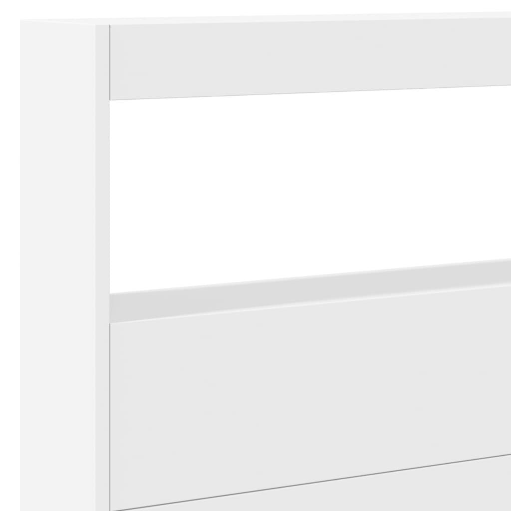 Headboard Cabinet with LED White 220x17x102 cm Price