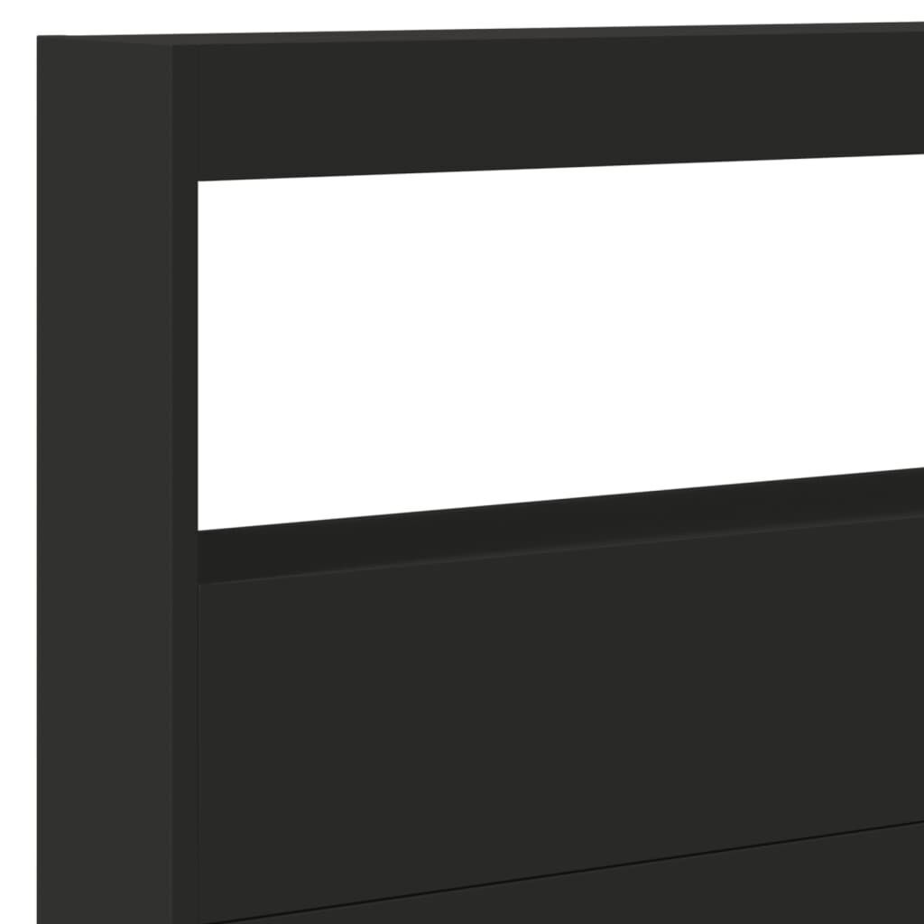 Headboard Cabinet with LED Black 220 cm Price