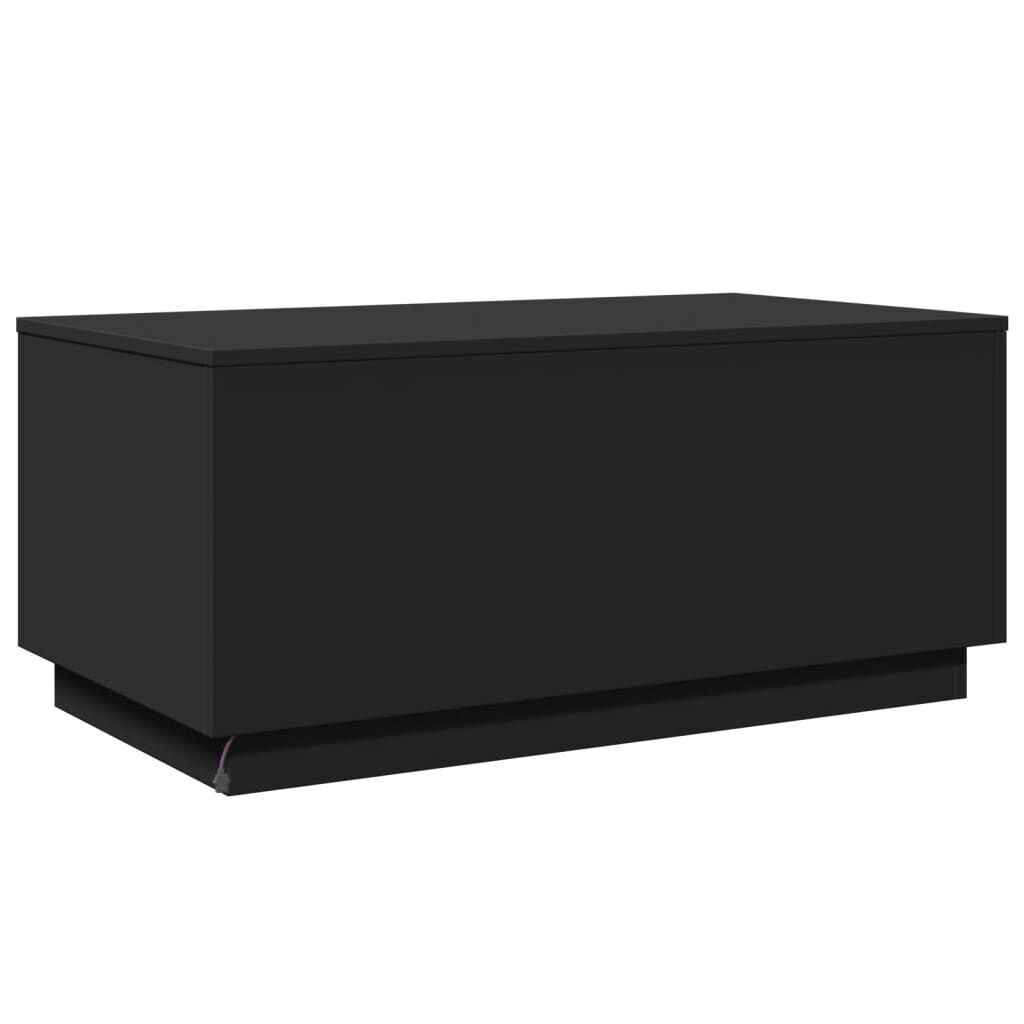 Coffee Table with LED Lights Black 90x50x40 cm Price