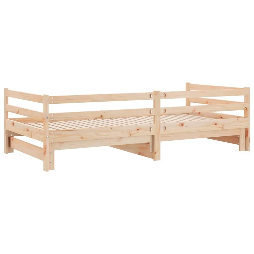 Day Bed with Trundle without Mattress 90x190 cm Solid Wood Price