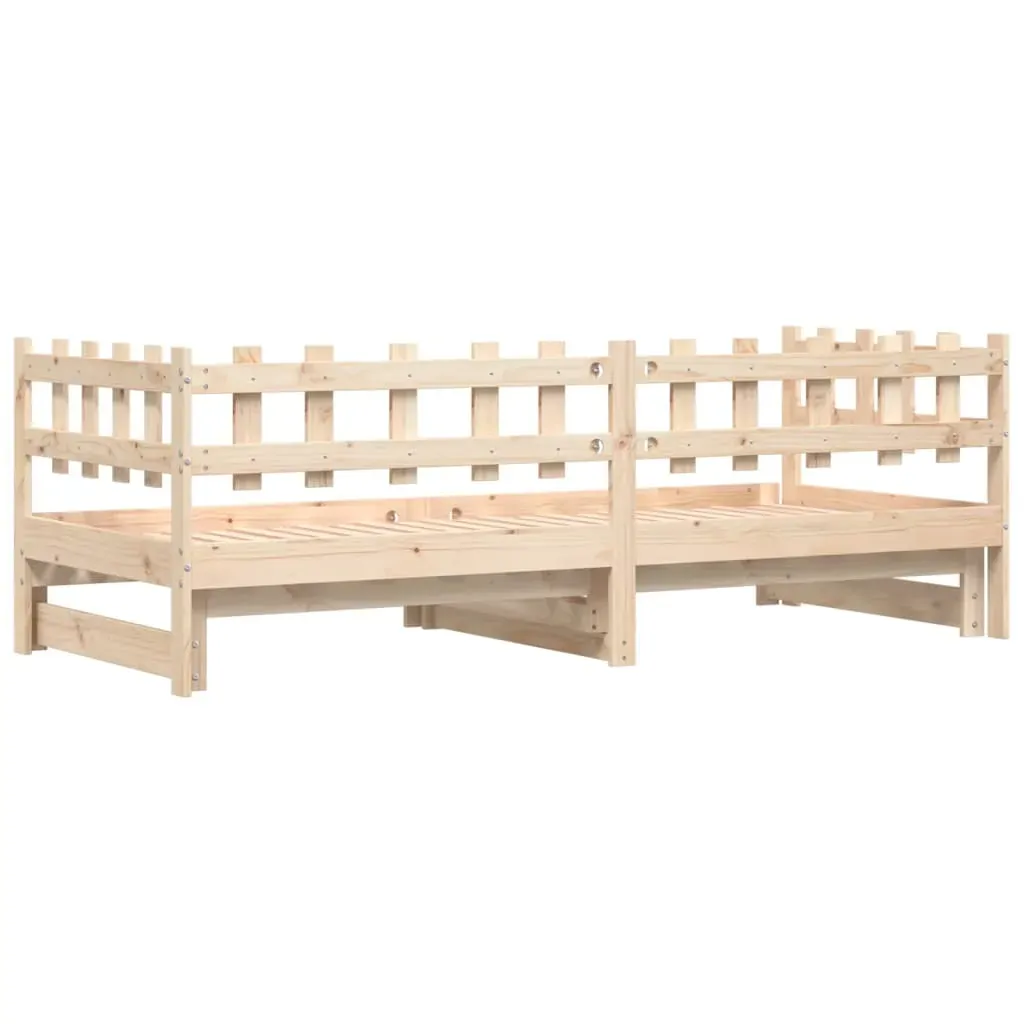 Pull-out Day Bed without Mattress 2x(90x190) cm Solid Wood Price