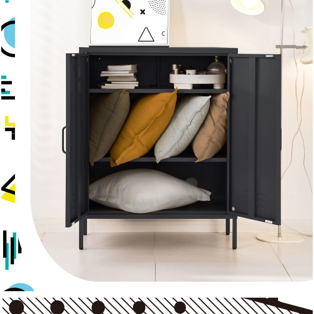 Artiss Buffet Sideboard Metal Cabinet - SWEETHEART Charcoal Price