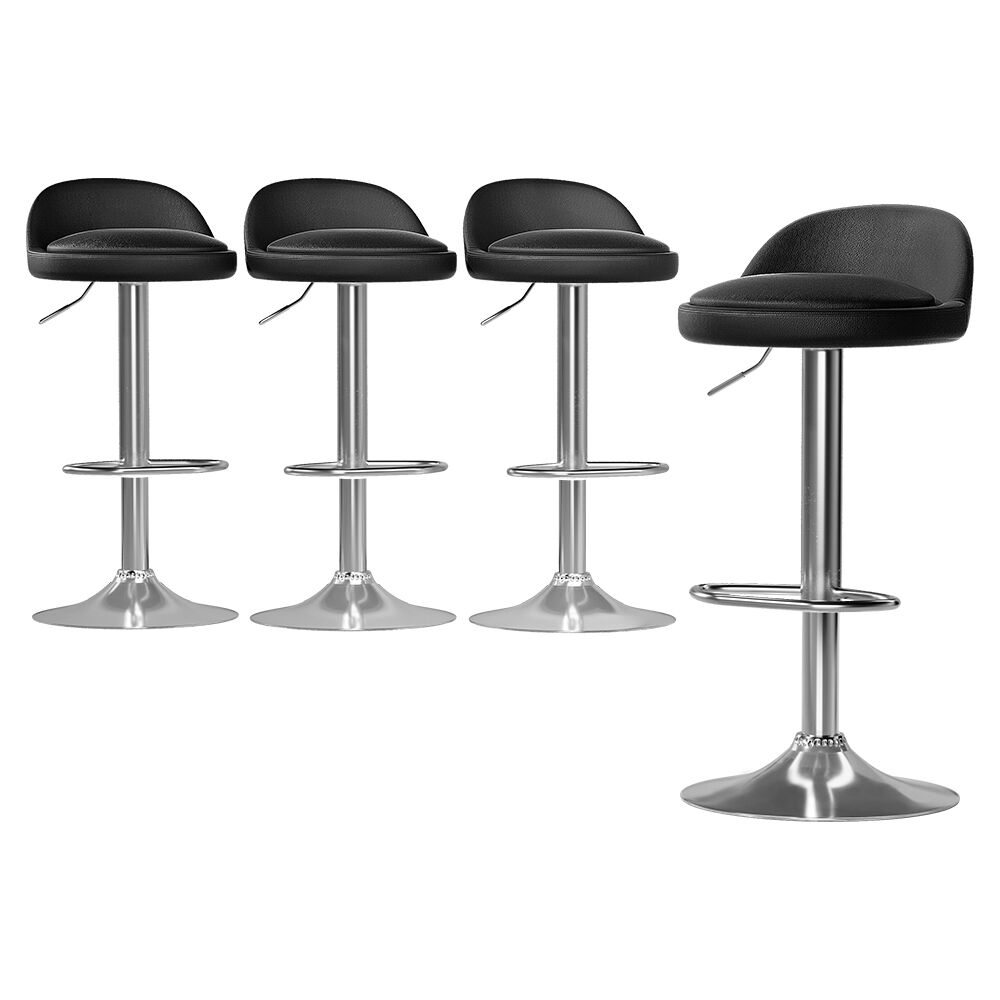 Artiss 4x Bar Stools PU Leather Gas Lift Black Price