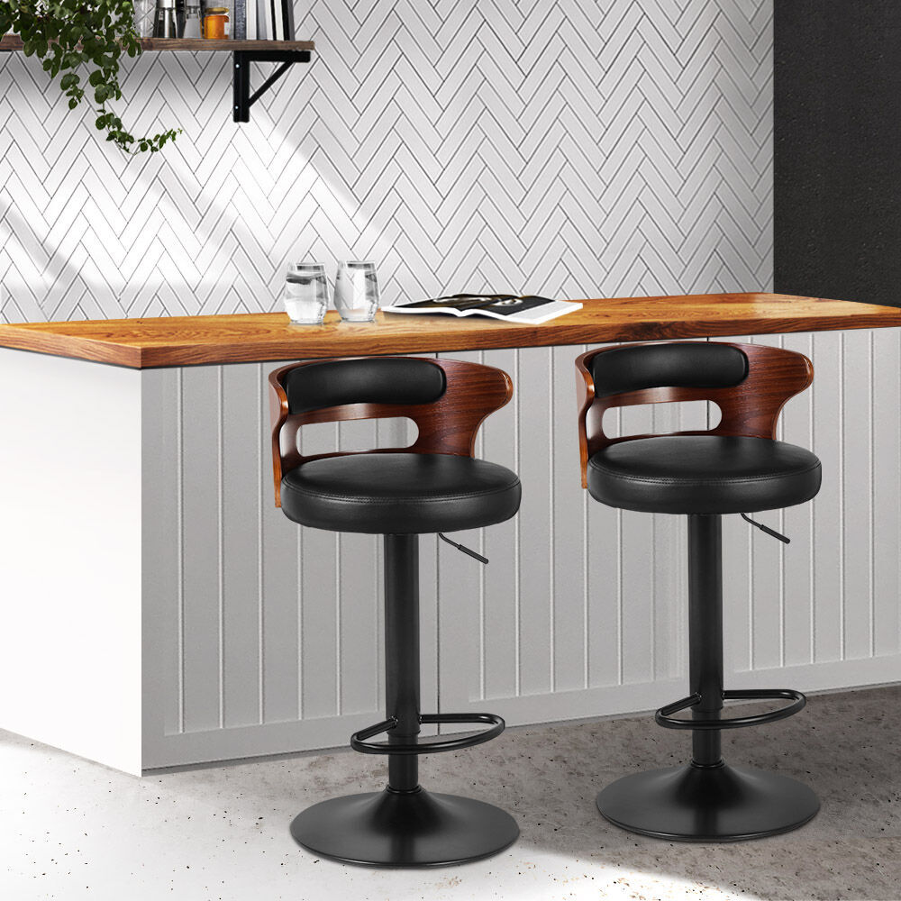 2x Bar Stools Gas Lift Faux Leather Price