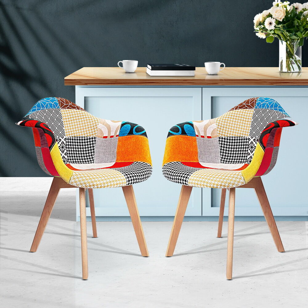 Artiss Dining Chairs Set of 2 Fabric Retro Replica DSW Price