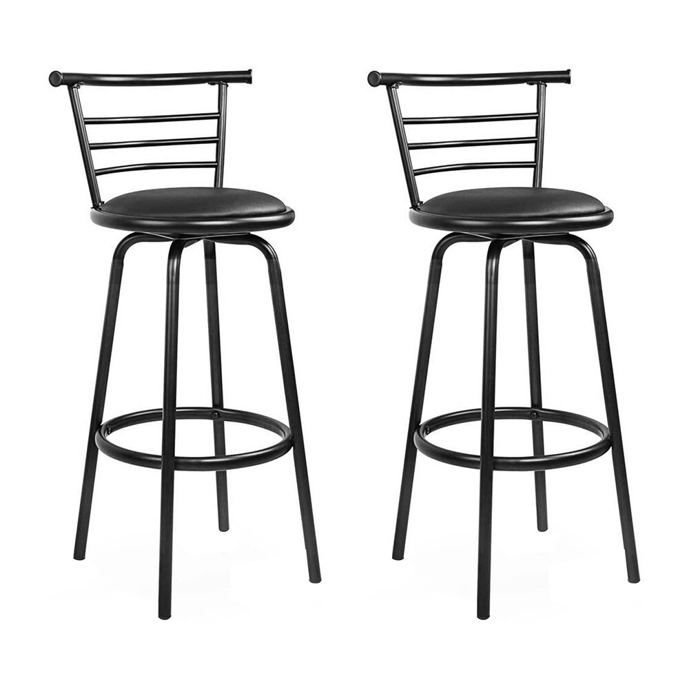 Artiss 2x Bar Stools Swivel Leather Padded Metal Price