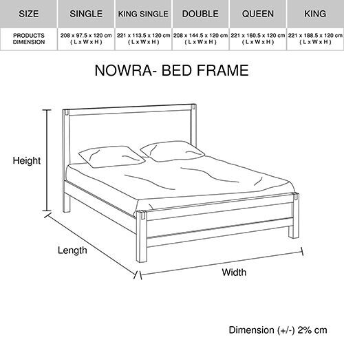 Nowra 5 Pieces King Single Size Bedroom Suite Oak Colour Price