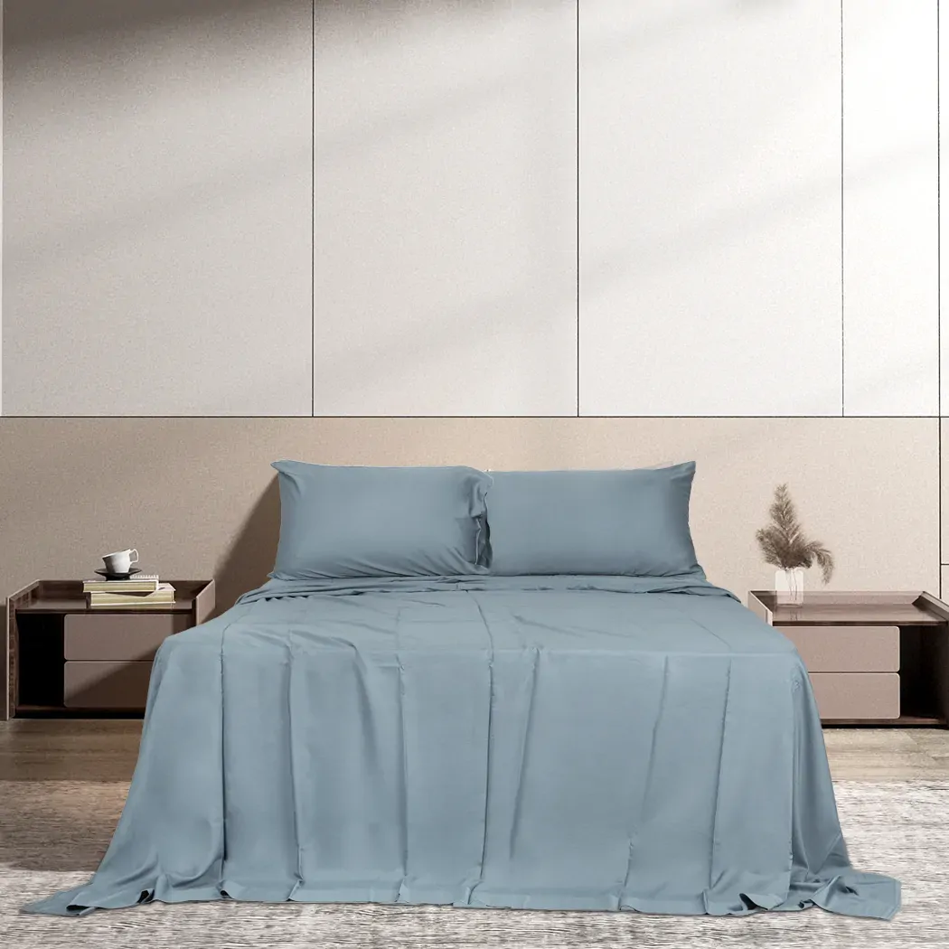 4pcs Double Size 100% Bamboo Bed Sheet Set in Grey Colour Price