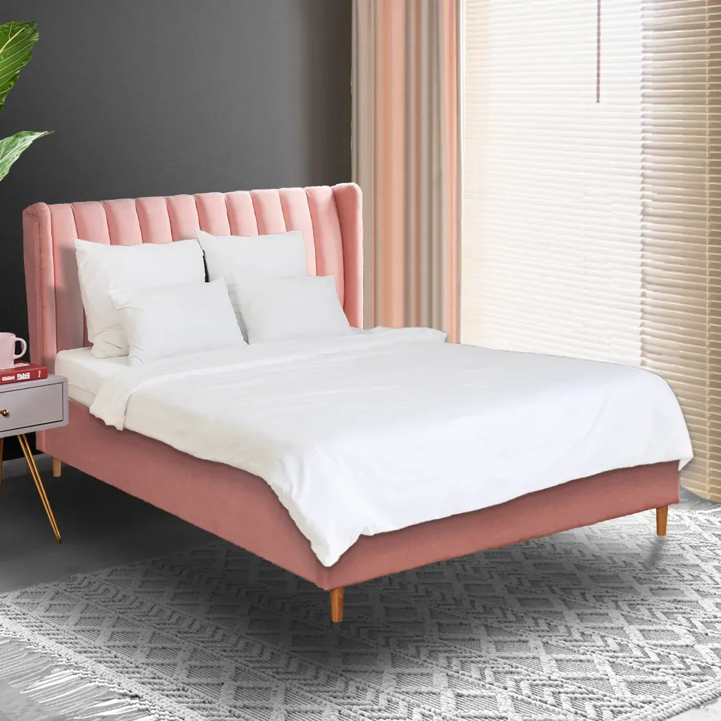 bed frame queen size linen base Price