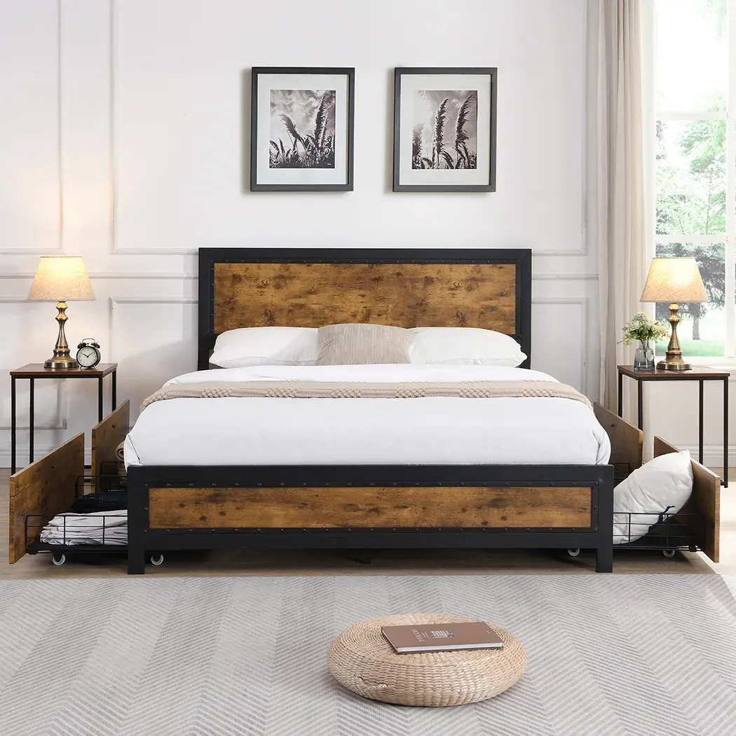 metal bed frame queen mattress Price
