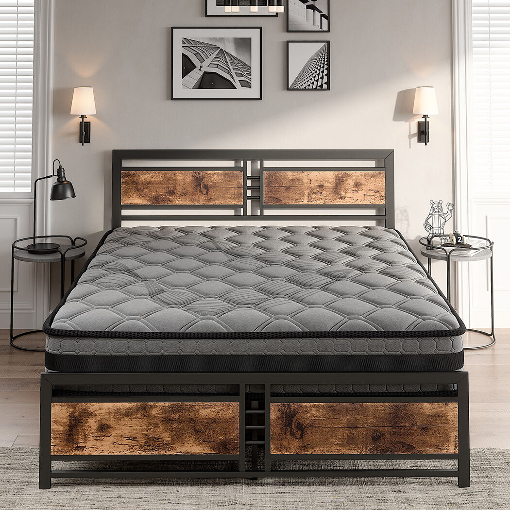 metal bed frame mattress base set wood double Price
