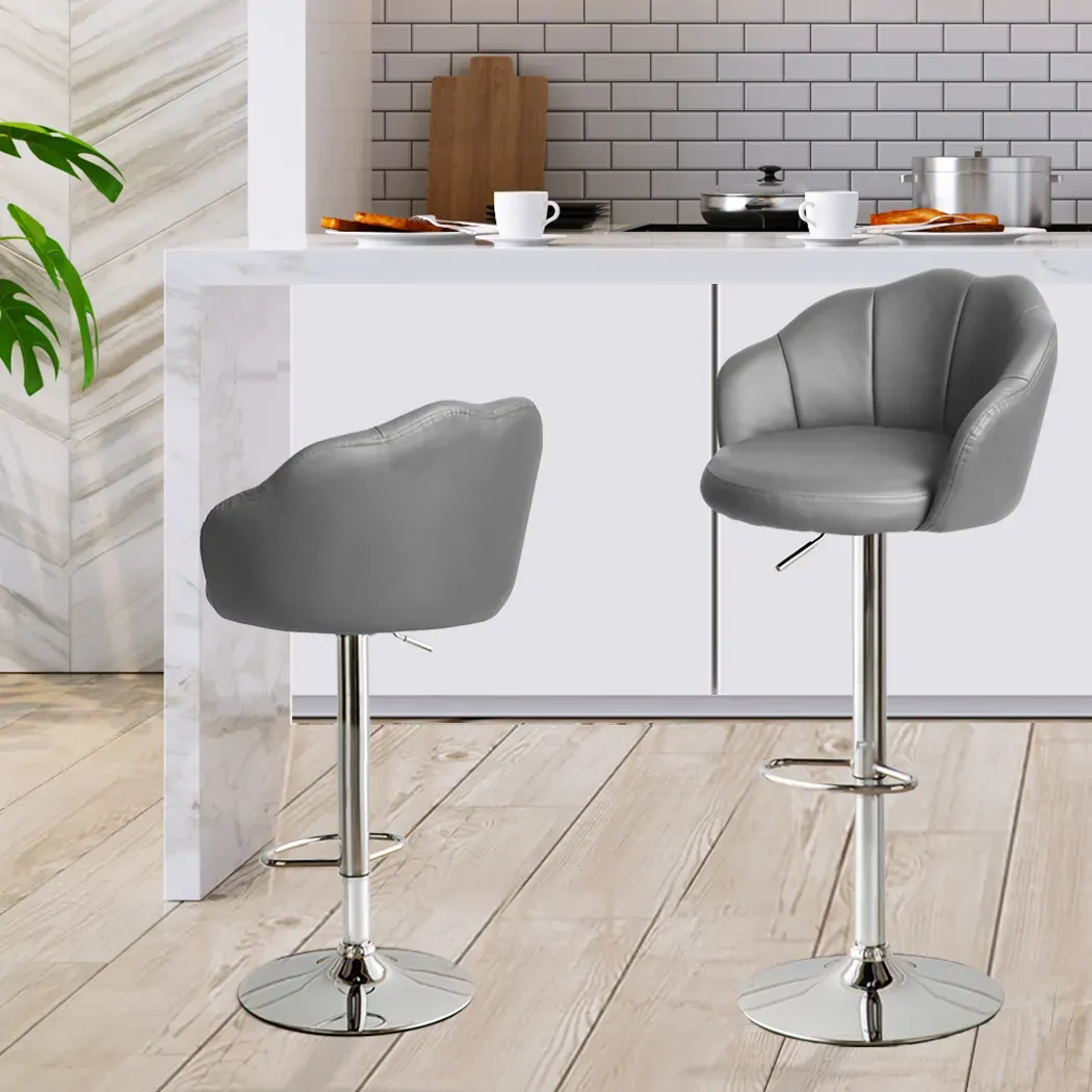 2x bar stools kitchen gas lift grey Price