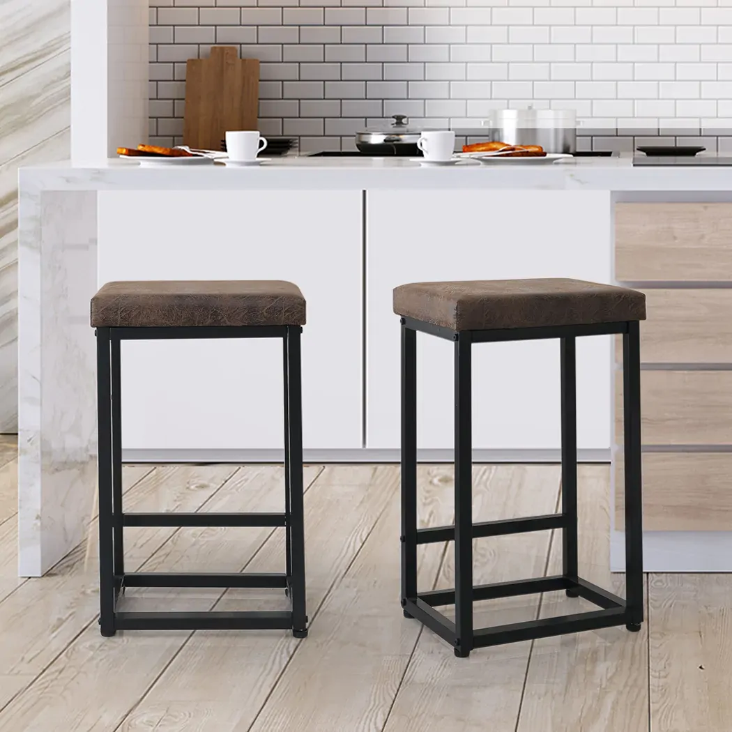 2x bar stools pu leather metal Price