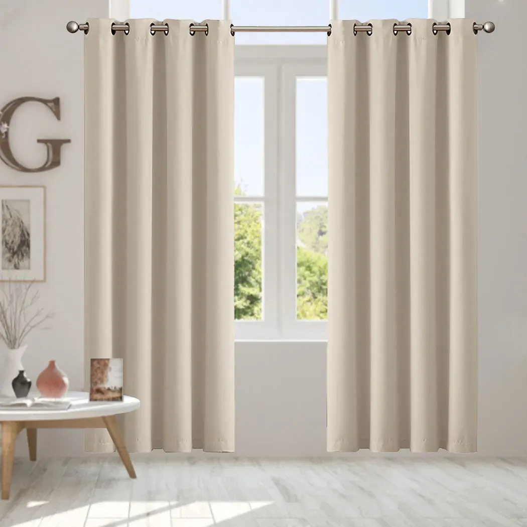 2x blockout curtains panels 3 layers beige cd1003-300x230-gy Price