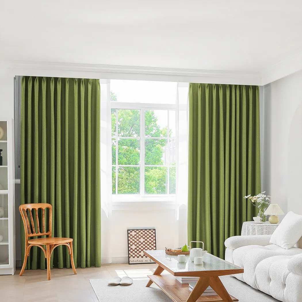 2xblockout curtains chenille 132x250 green Price