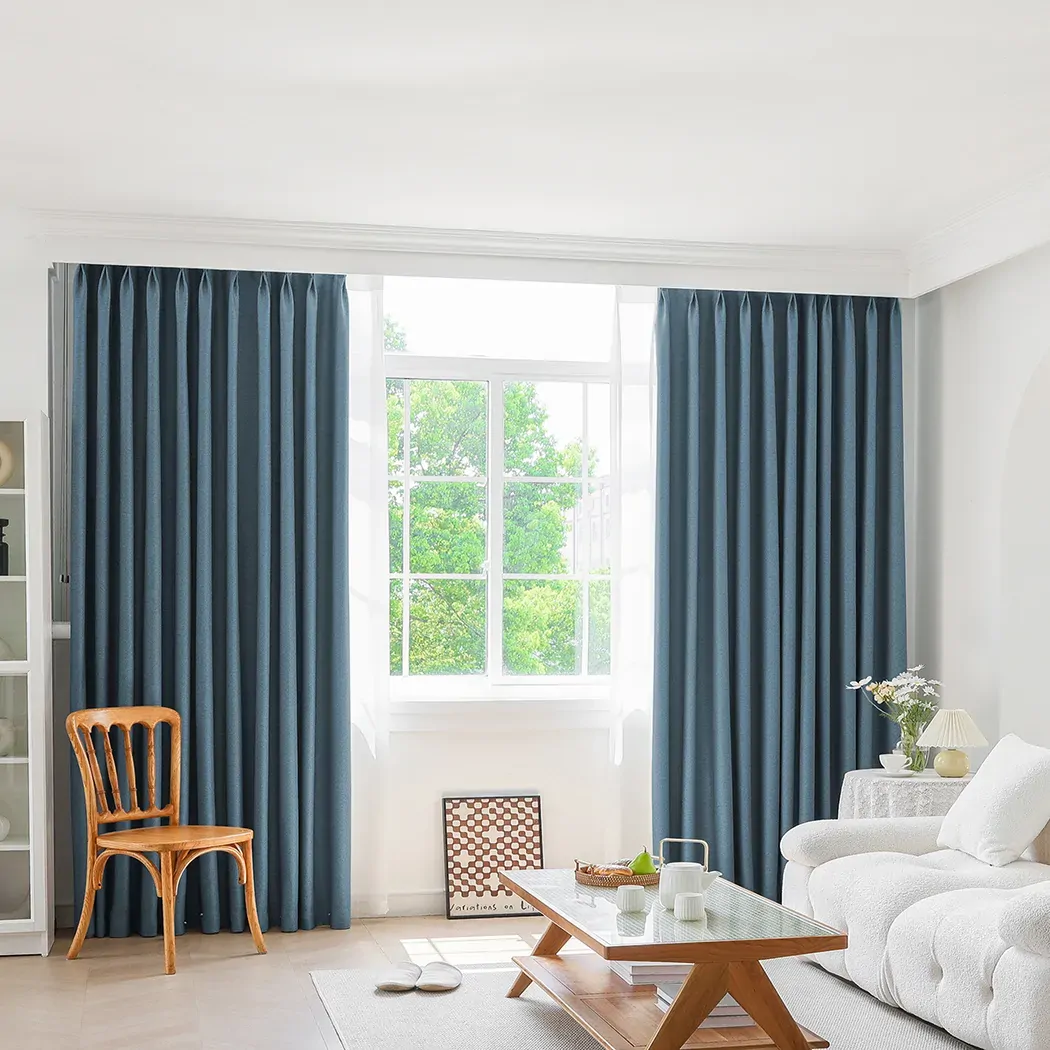 2xblockout curtains chenille 180x250 blue cd1016-180x250-dg Price