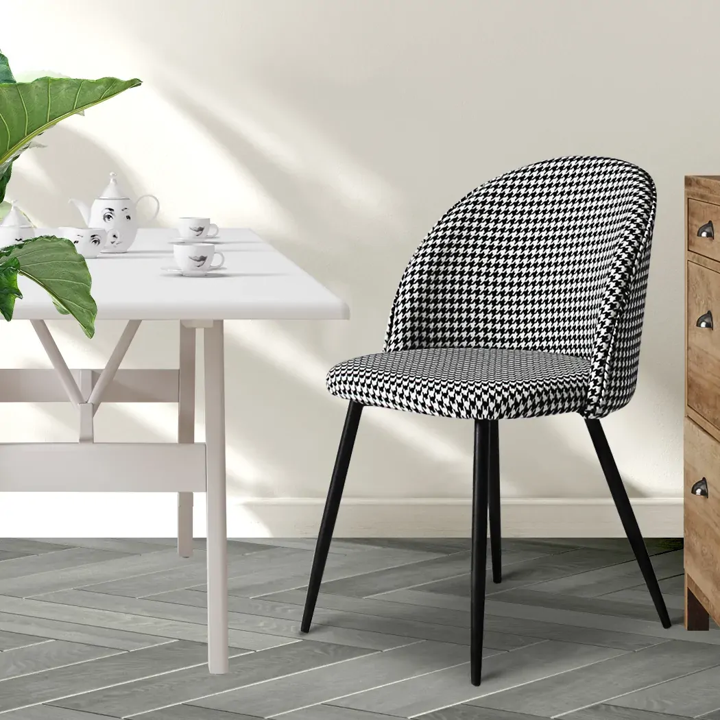 2x dining chairs kitchen cafe black and white Price