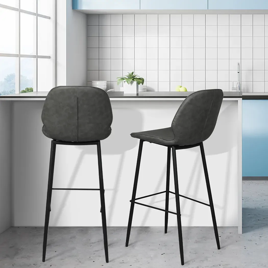 2x bar stool barstools counter grey Price
