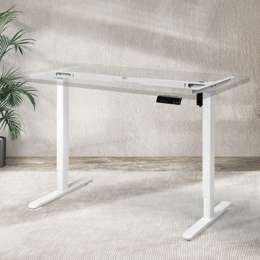 Motorised Standing Desk Frame White Single Motor Price
