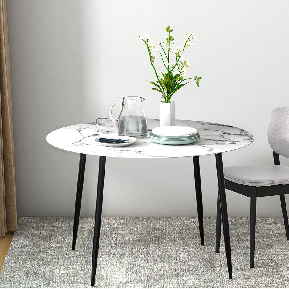Artiss Dining Table Round Marble Effect 110CM Price