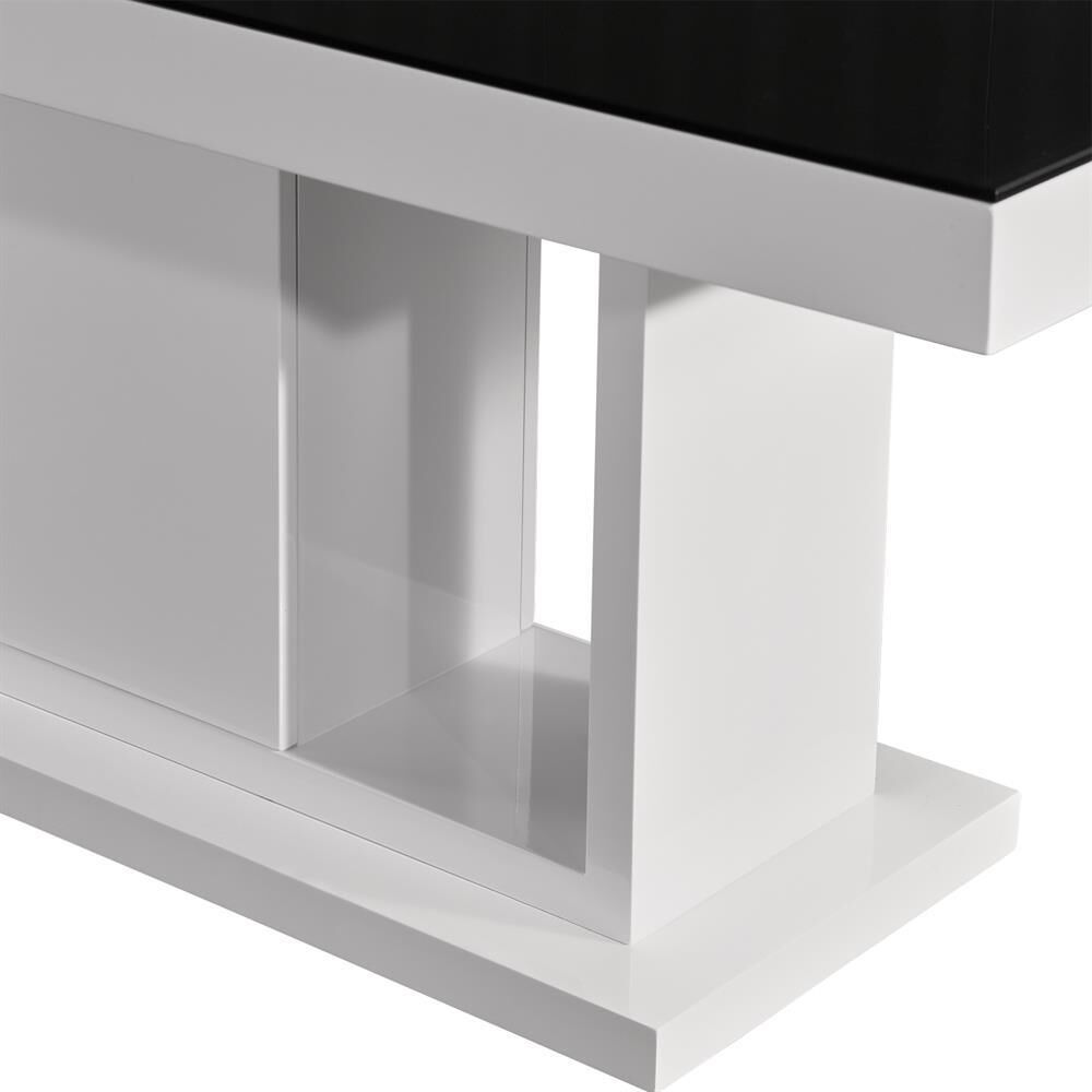 Espresso B&W Dining Table with 6X Black Chair Price