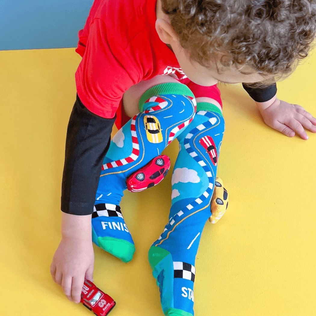 Racing Cars Socks With Plush Cars Kids & Adults Age 6 - 99 Price
