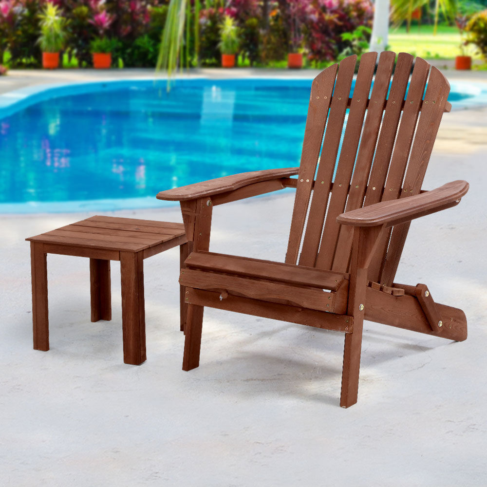 Adirondack Outdoor Chairs Wooden Foldable Beach Chair Patio Furniture Brown Price