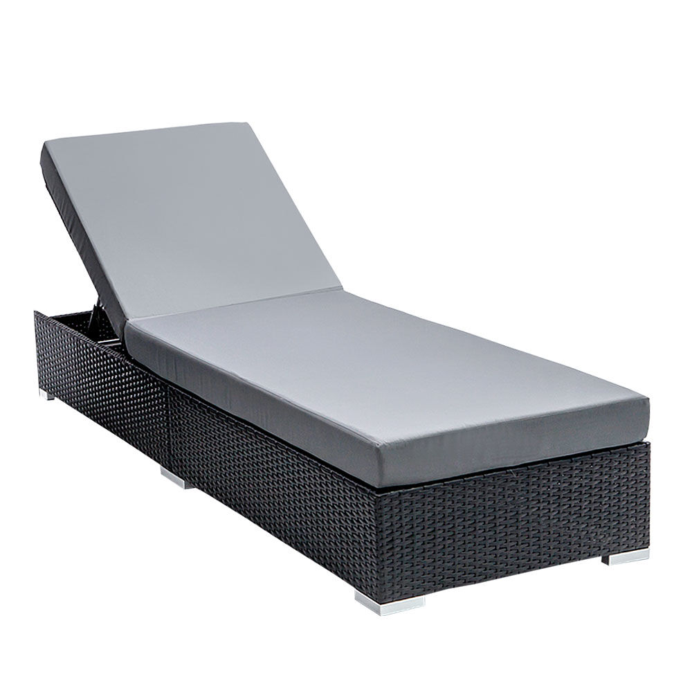 Gardeon Sun Lounge Wicker Lounger Outdoor Furniture Day Bed Adjustable Rattan Garden Cover Price