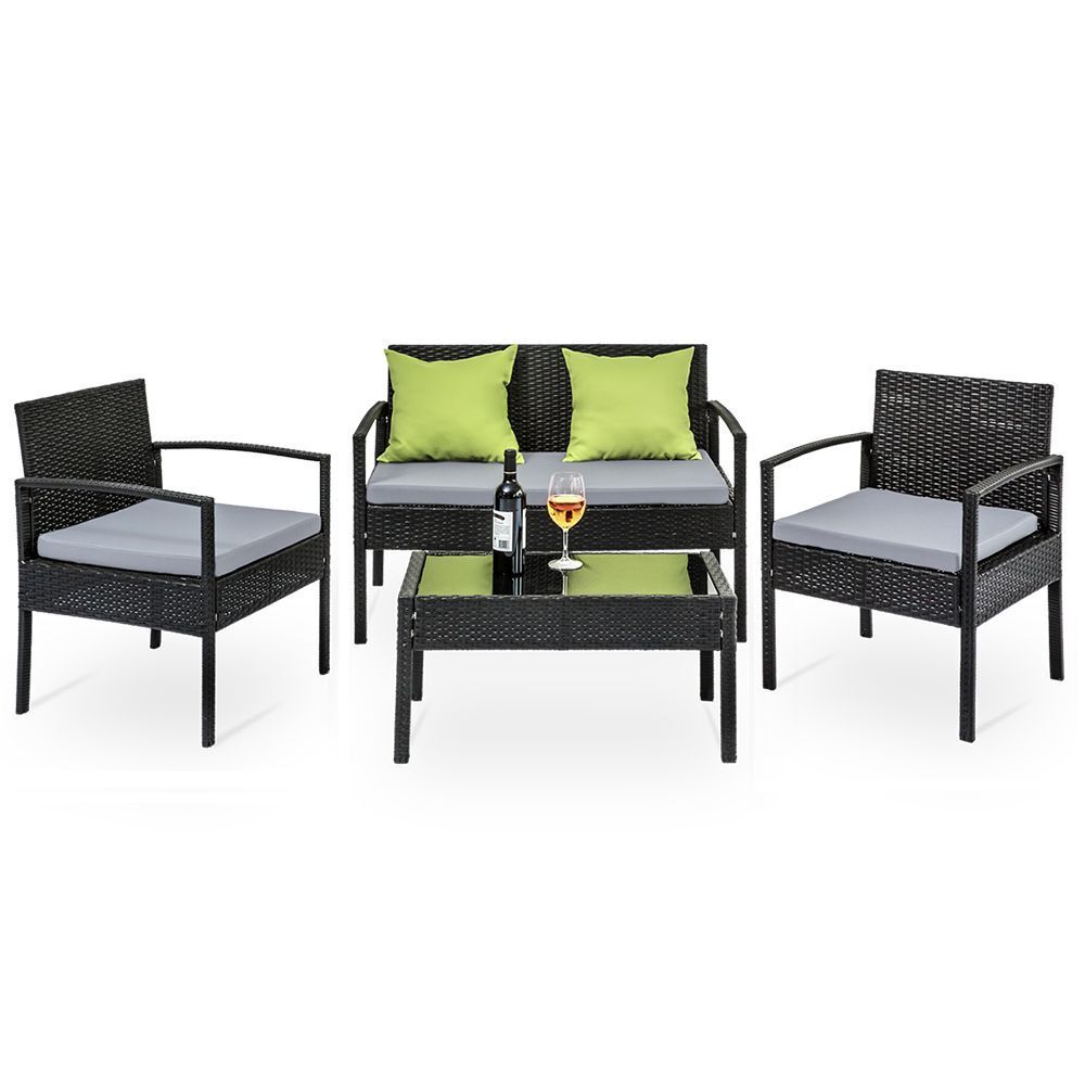 Gardeon Outdoor Sofa Set Wicker Lounge Setting Table and Chairs Patio Furniture Price