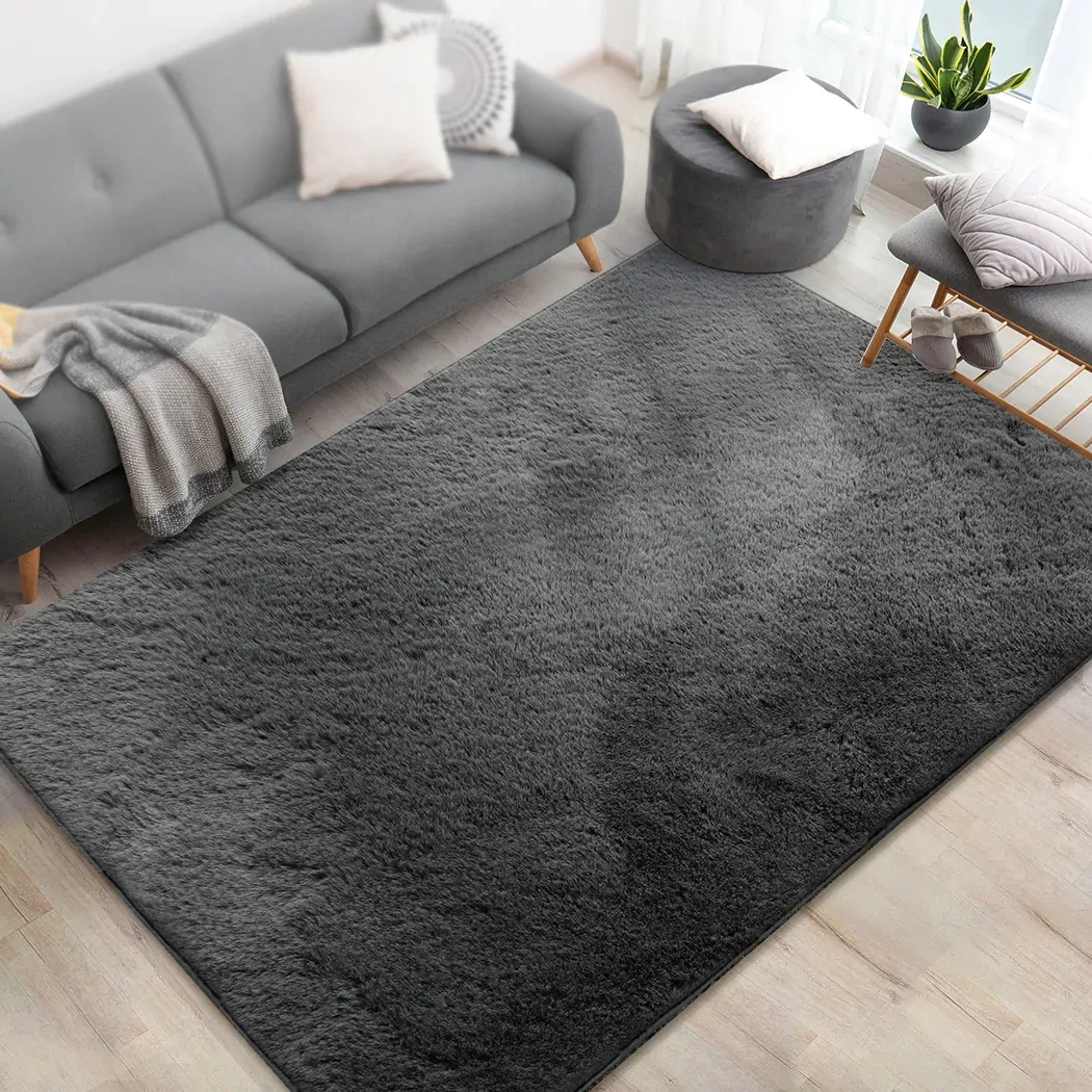 Floor Rugs Area Rug Fluffy Faux 140X200CM Grey Price