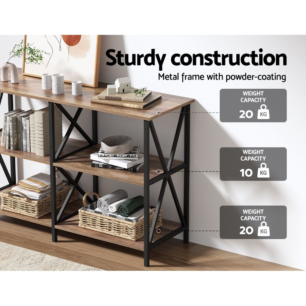 Artiss Console Table 120CM 3-tier Walnut Xiah Price